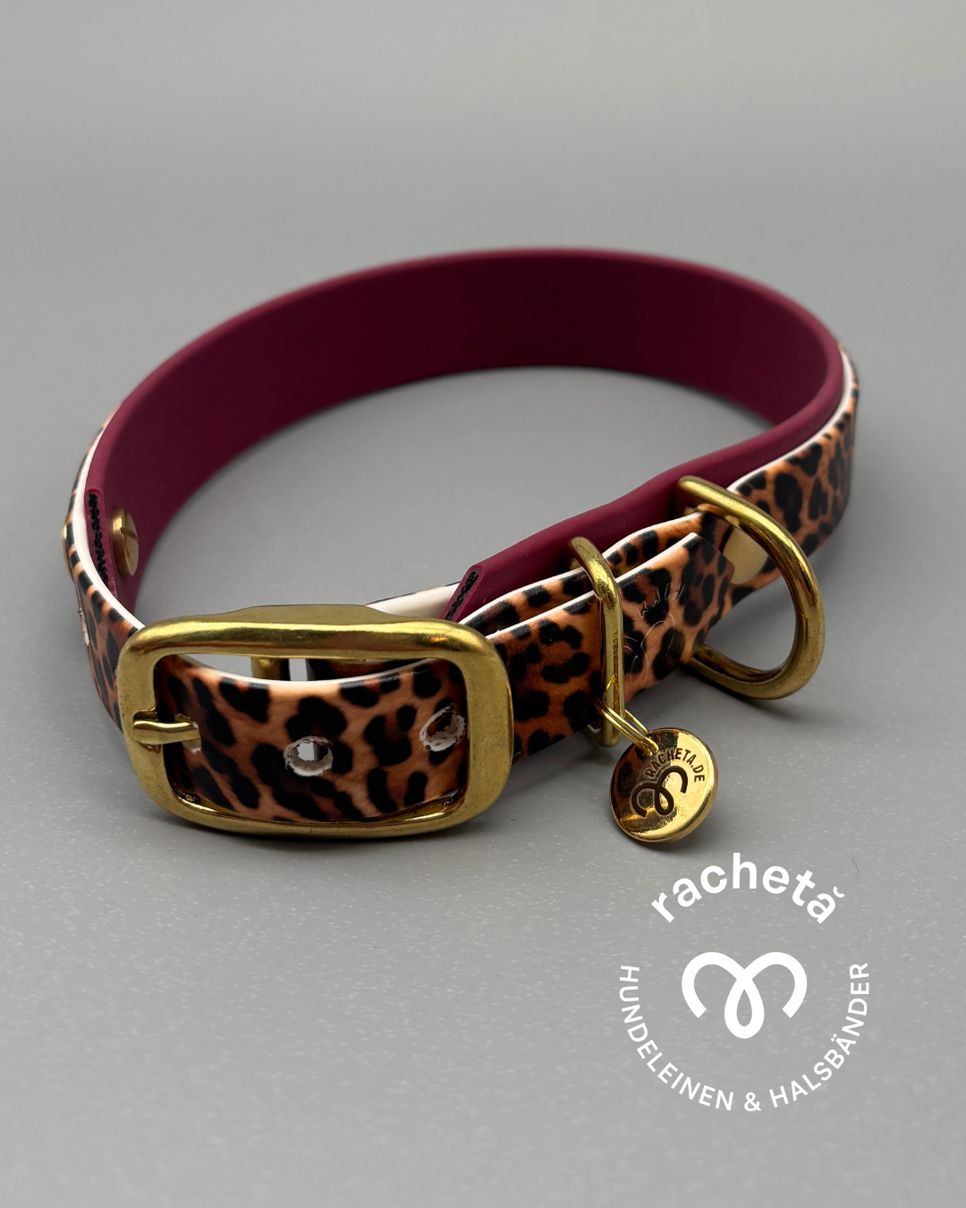 Leo Look - Biothanehalsband "Circle" mit Weinrot