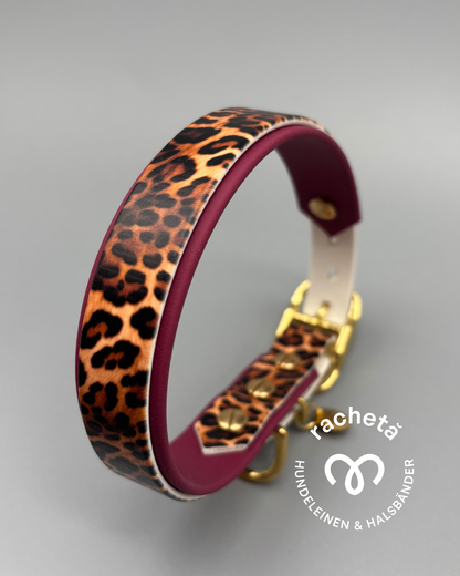 Leo Look - Biothanehalsband "Circle" mit Weinrot